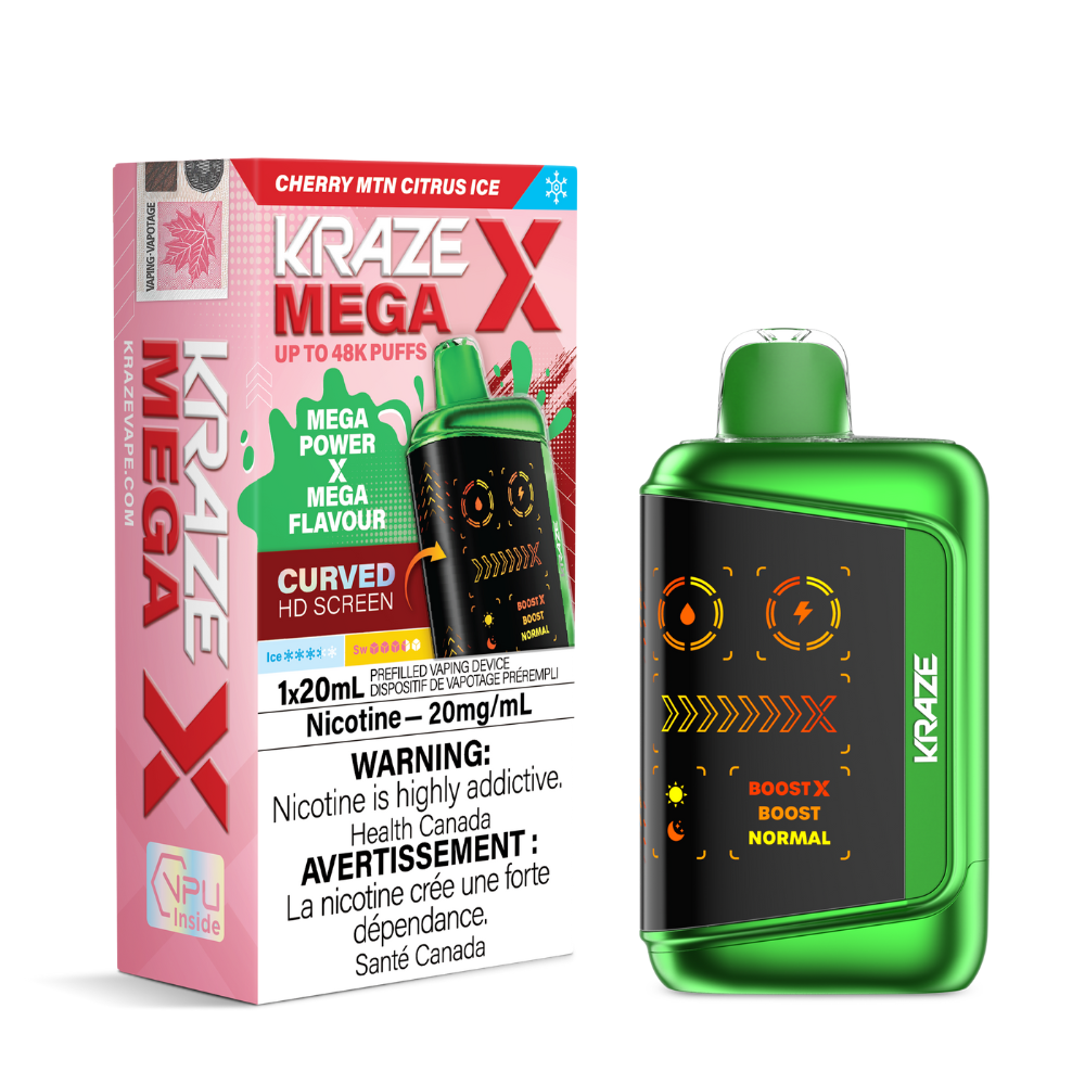 Kraze Mega X 48k Disposable Vape - Cherry MTN Citrus Ice