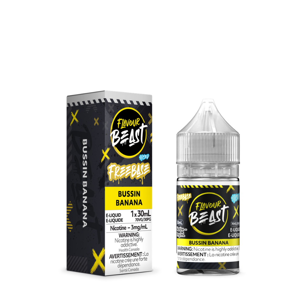 Flavour Beast Freebase Vape Juice 30mL 3mg - Bussin Banana Iced