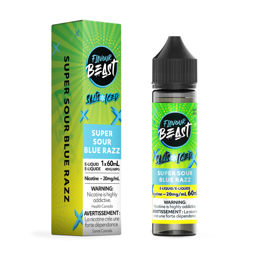 Flavour Beast Salts Vape Juice 60mL 20mg - Super Sour Blue Razz Iced