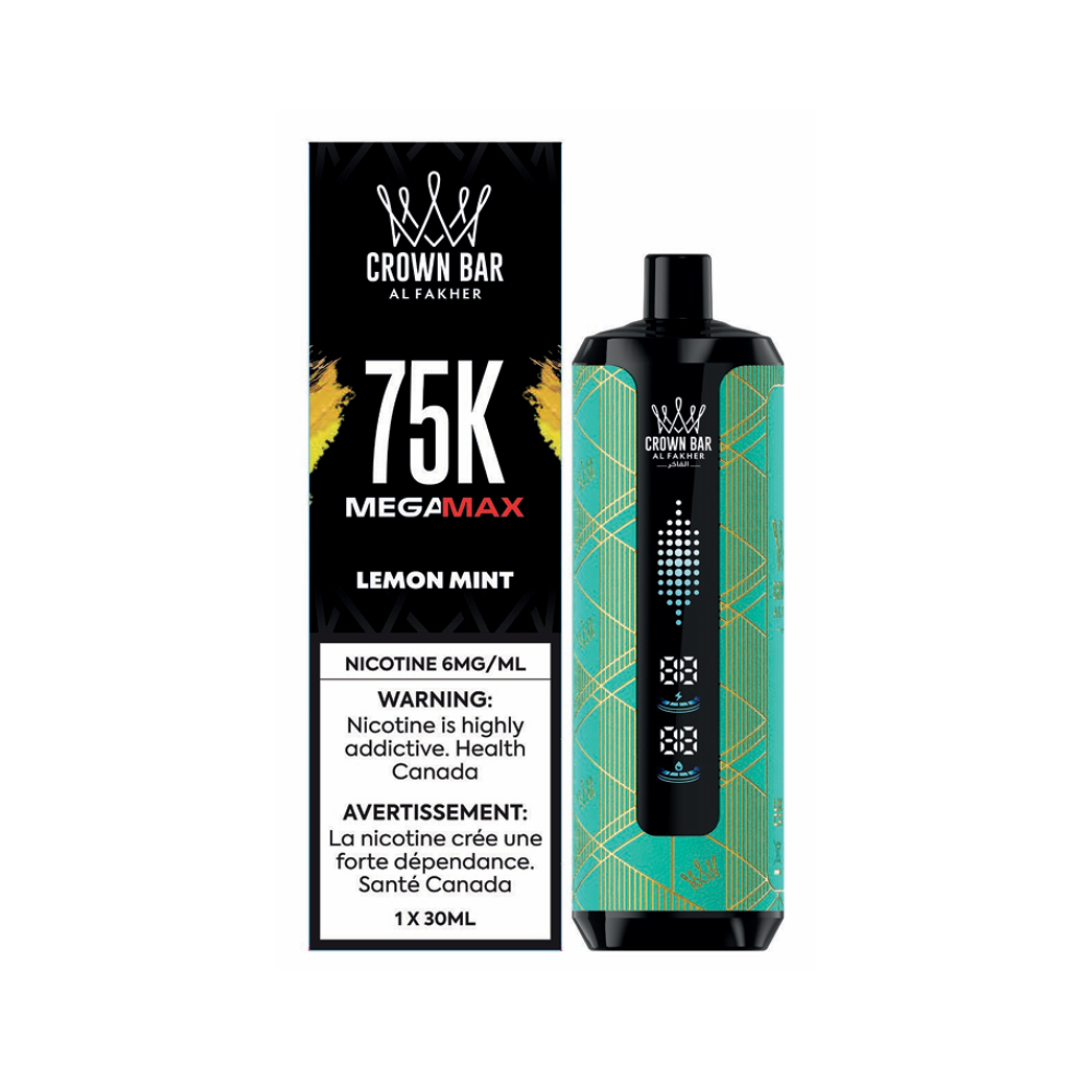Al Fakher Crown Bar Mega Max 75k Disposable Vape - Lemon Mint