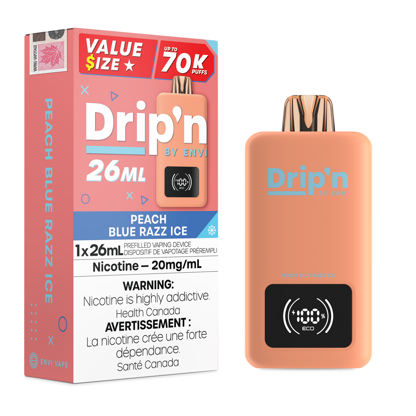 Drip'n By Envi 70k - Peach Blue Razz Ice