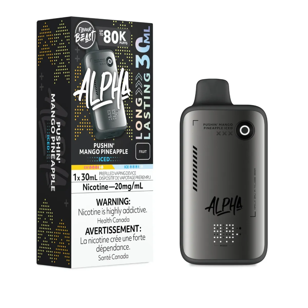 Flavour Beast Alpha Disposable - Pushin' Mango Pineapple Iced