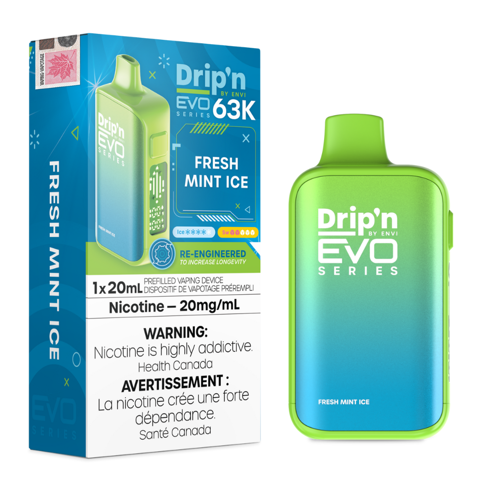 Drip'n by Envi Evo Series 63k Disposable Vape - Fresh Mint Ice