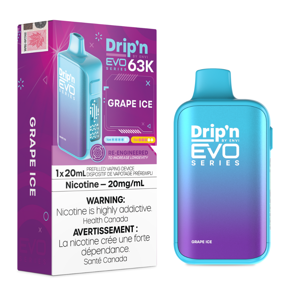 Drip'n by Envi Evo Series 63k Disposable Vape - Grape Ice