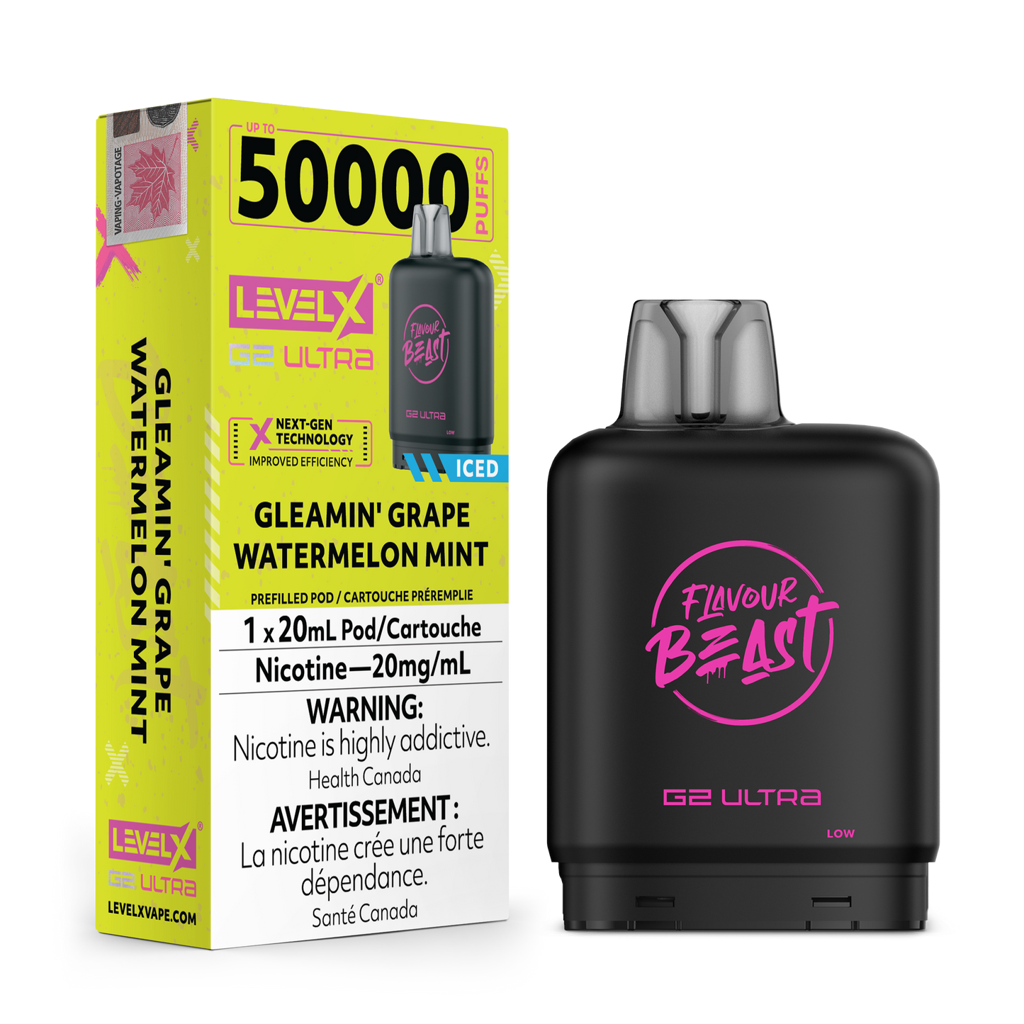 Flavour Beast Level X G2 Ultra - Gleamin' Grape Watermelon Mint