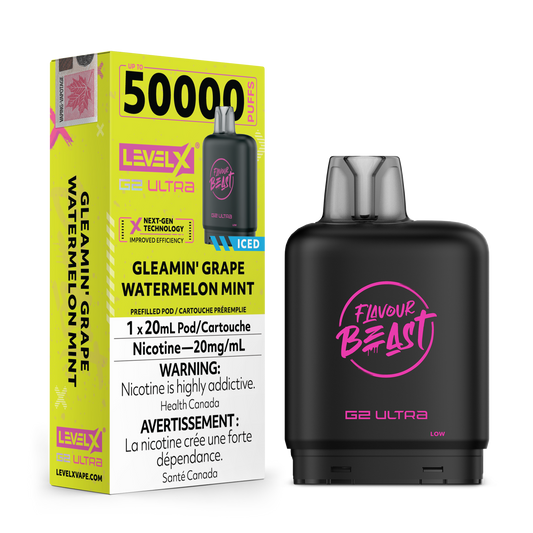 Flavour Beast Level X G2 Ultra - Gleamin' Grape Watermelon Mint