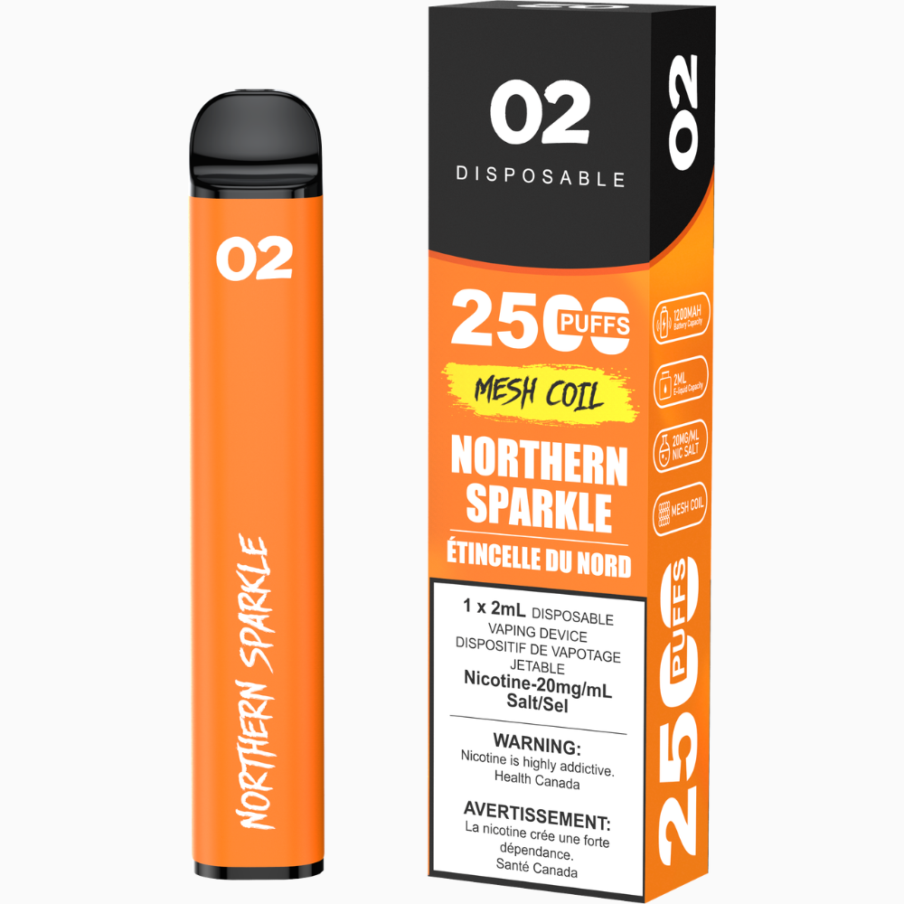 O2 2500 Puffs 2mL Disposable Vape