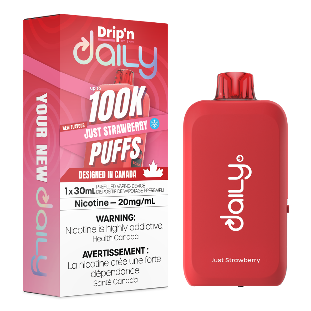 Drip'n Daily Disposable Vape - 100K Puffs - 30mL - Just Strawberry