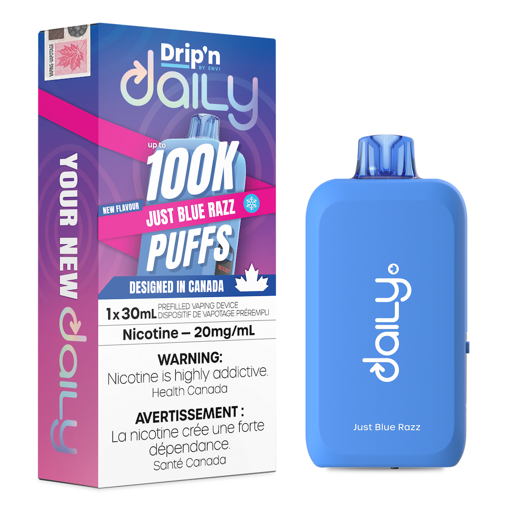 Drip'n Daily Disposable Vape - 100K Puffs - 30mL - Just Blue Razz