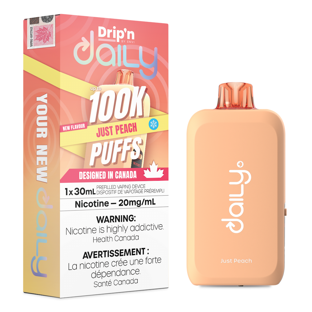 Drip'n Daily Disposable Vape - 100K Puffs - 30mL - Just Peach