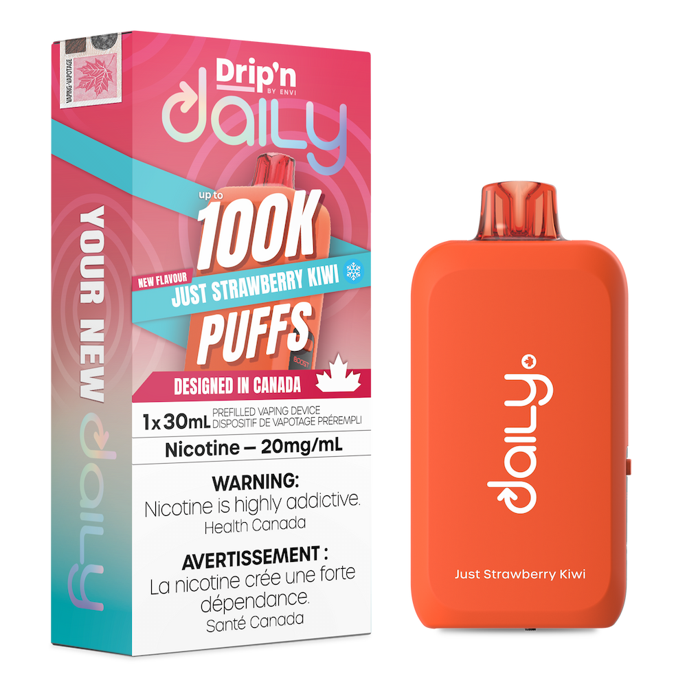 Drip'n Daily Disposable Vape - 100K Puffs - 30mL - Just Strawberry Kiwi