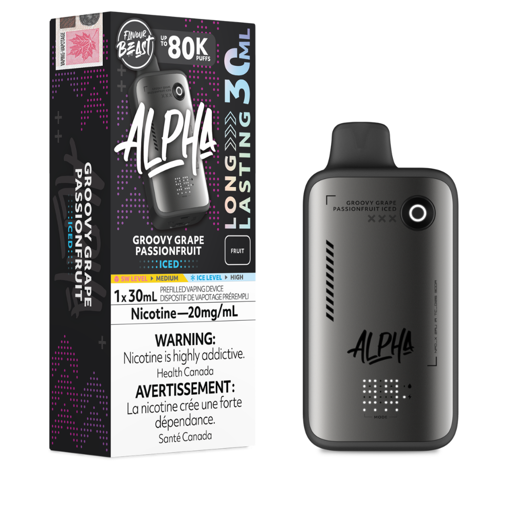 Flavour Beast Alpha Disposable Vape - 80K Puffs - Groovy Grape Passionfruit Iced