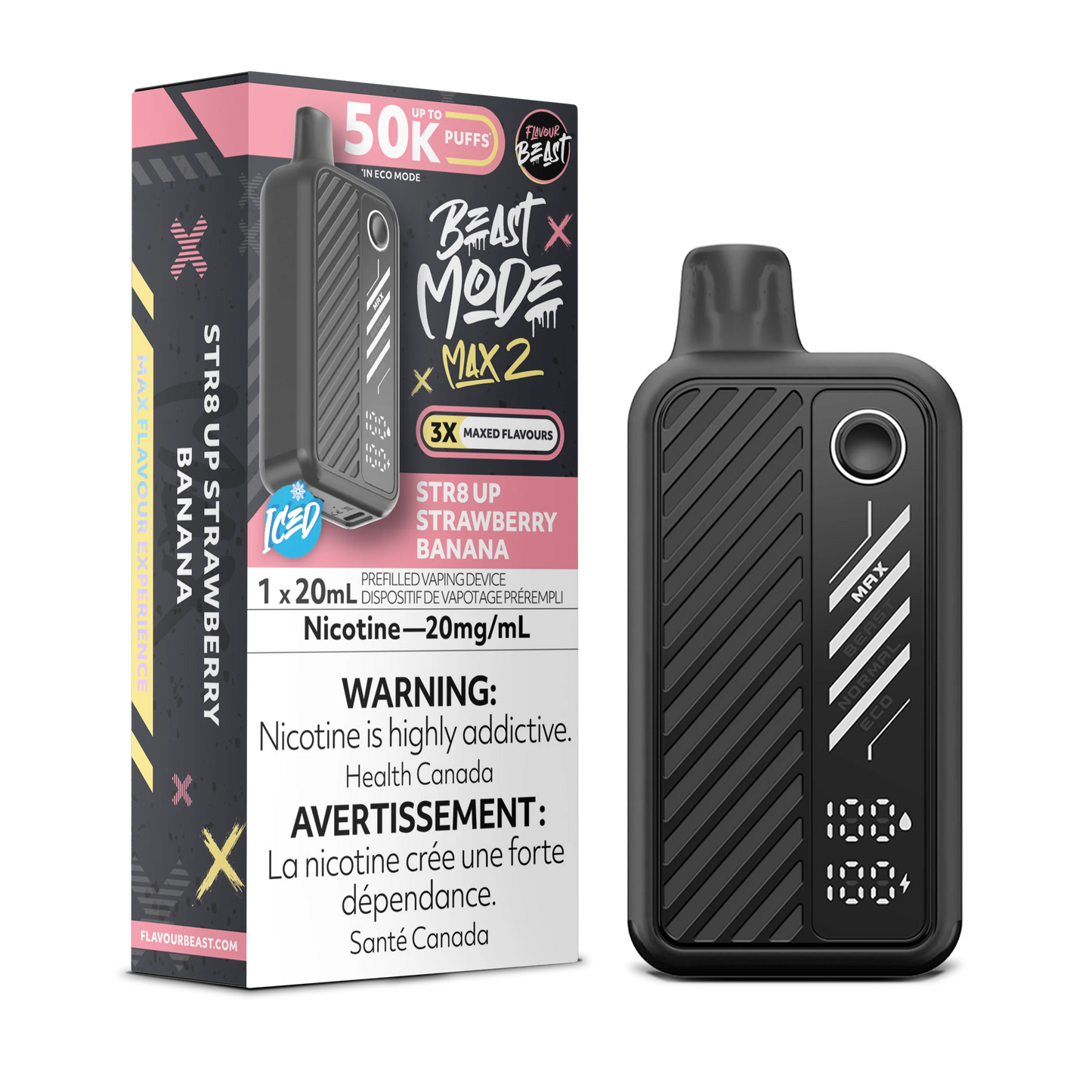 Flavour Beast Beast Mode Max 2 - STR8 Up Strawberry Banana