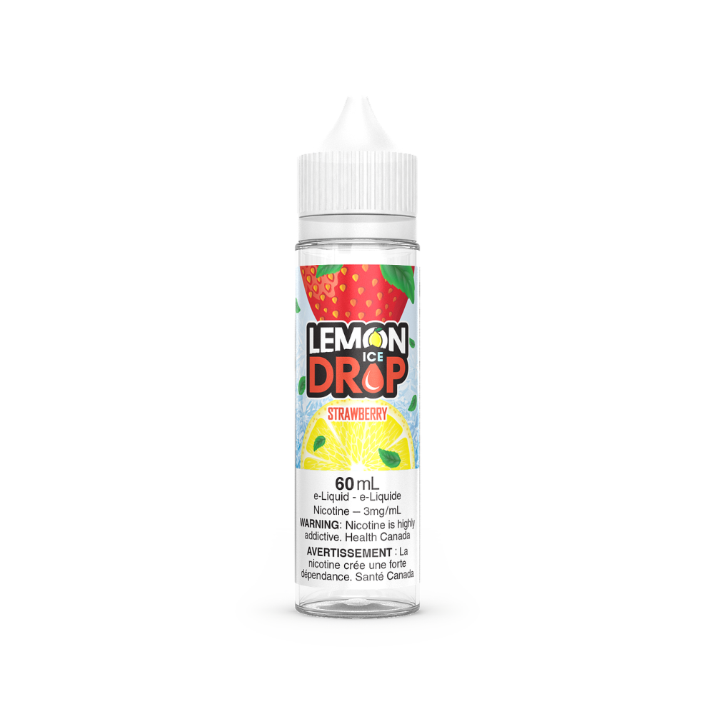Lemon Drop Ice Vape Juice Freebase 60mL - Strawberry