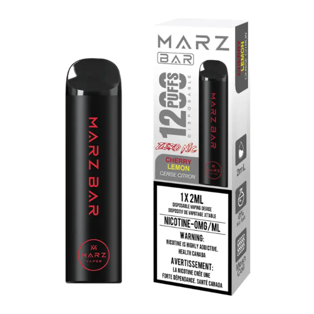 Marz Bar 1200 (Nicotine-Free) Disposable Vape – Cherry Lemon