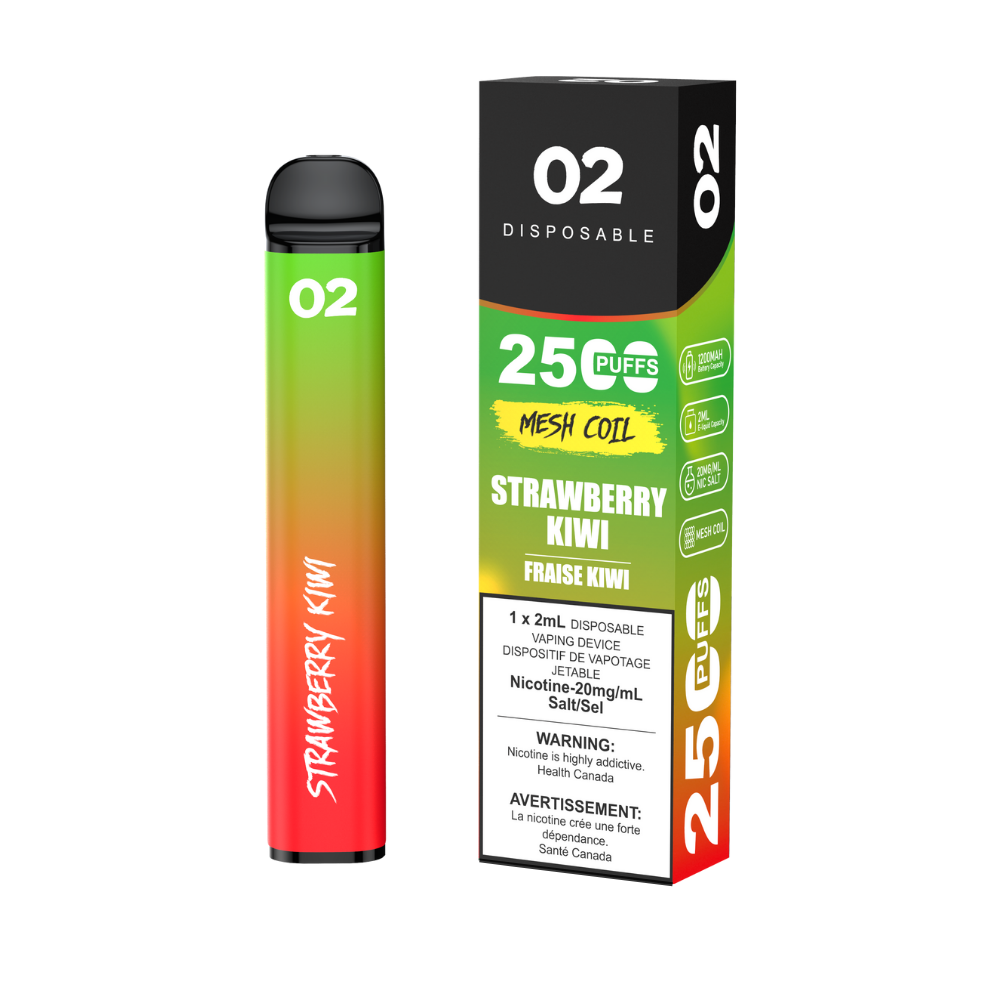 O2 2500 Puffs 2mL Disposable Vape