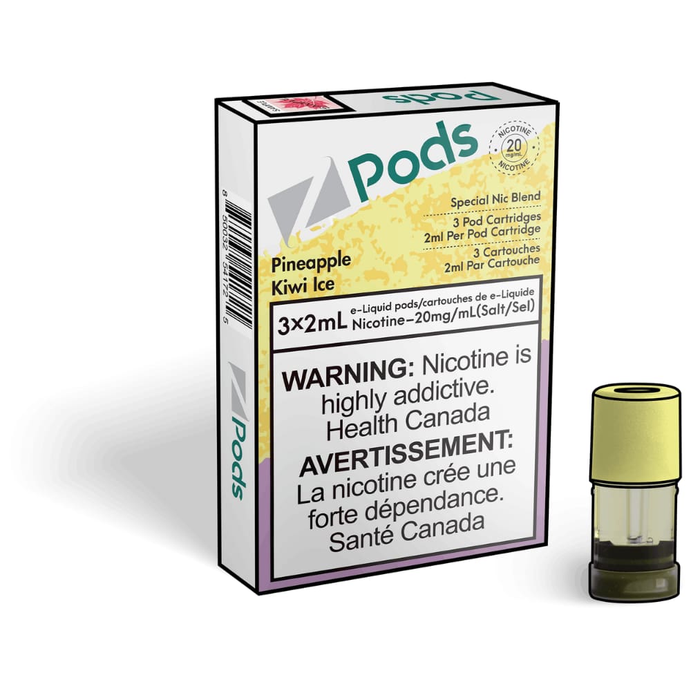 Z Pods Pineapple Kiwi Ice 3 x 2mL Pods 400 Puffs 89 Vape Shop Z Pods Pineapple Kiwi Ice 3 x 2mL Pods 400 Puffs 89 Vape Shop