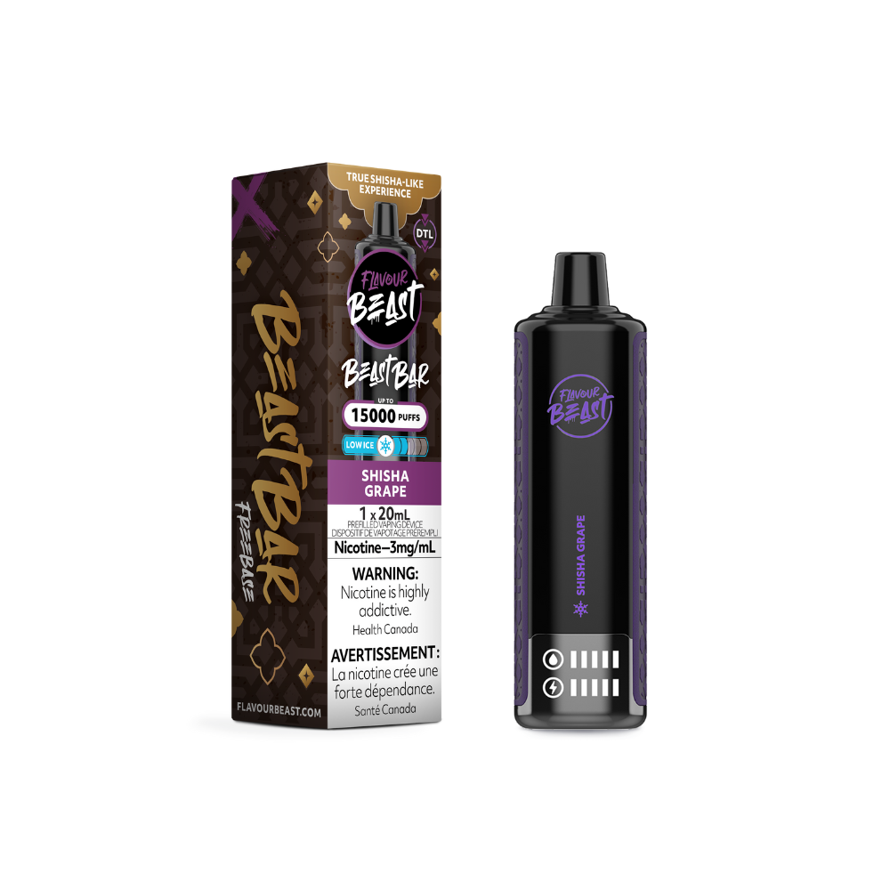 Flavour Beast Beast Bar Shisha Grape Low Ice 15000 Puffs 3mg