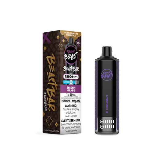 Flavour Beast Beast Bar Shisha Grape Low Ice 15000 Puffs 3mg