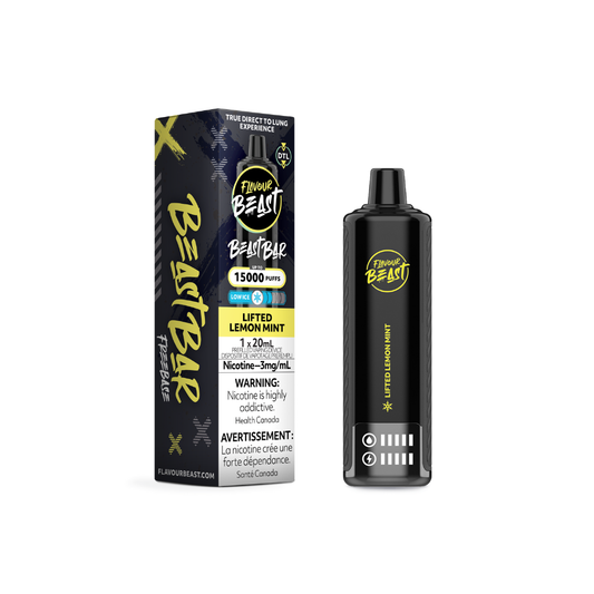 Flavour Beast Beast Bar Lifted Lemon Mint Low Ice 15000 Puffs 3mg