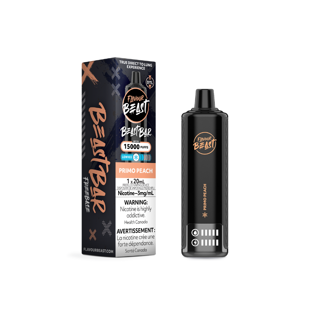 Flavour Beast Beast Bar Primo Peach Low Ice 15000 Puffs 3mg