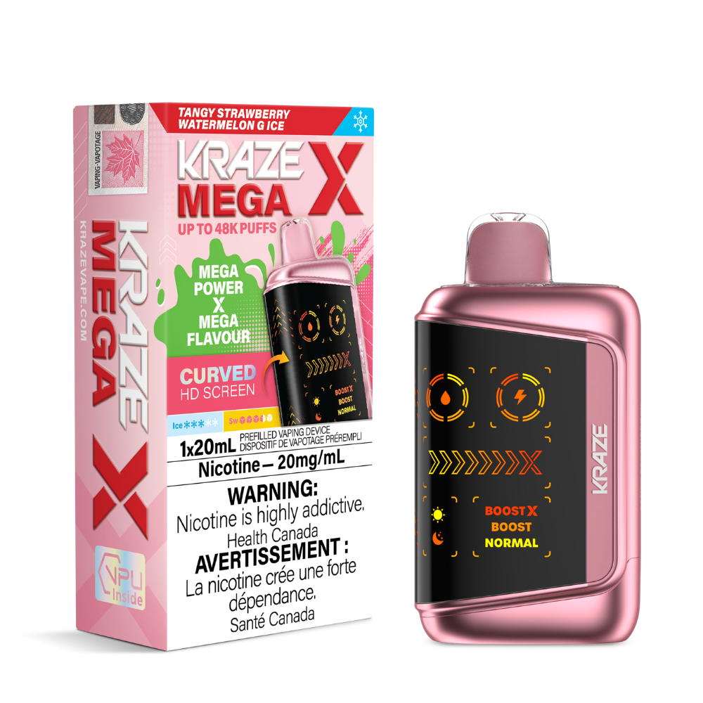 Kraze Mega X 48k Disposable Vape - Tangy Strawberry Watermelon G Ice