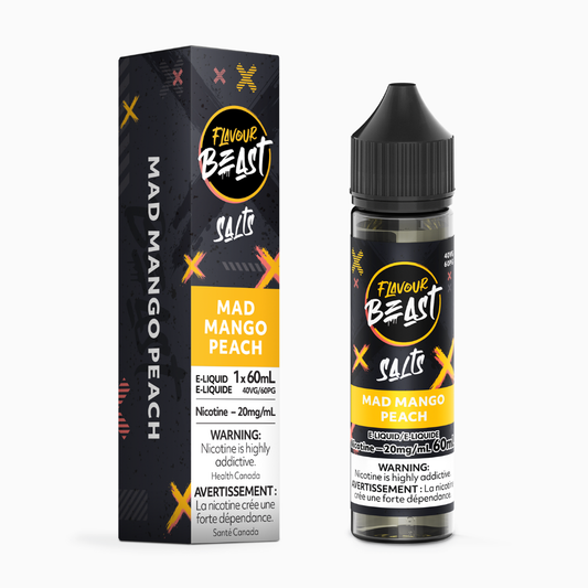 Flavour Beast Salts Vape Juice 60mL 20mg - Mad Mango Peach