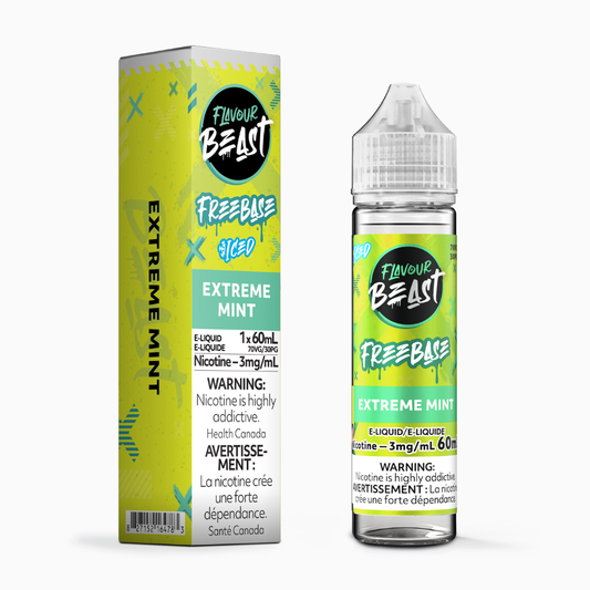 Flavour Beast Freebase Vape Juice 60mL 3mg - Extreme Mint Iced