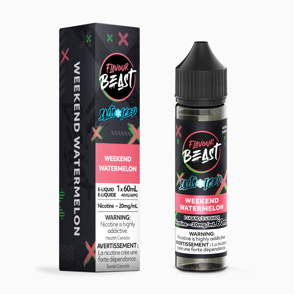 Flavour Beast Salts Vape Juice 60mL 20mg - Weekend Watermelon Iced