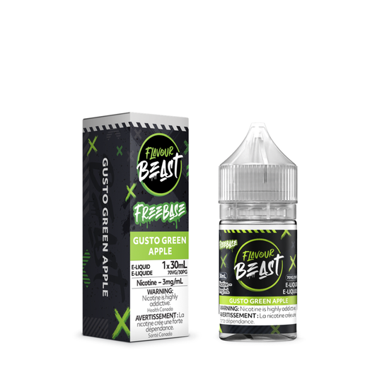 Flavour Beast Freebase Vape Juice 30mL 3mg - Gusto Green Apple