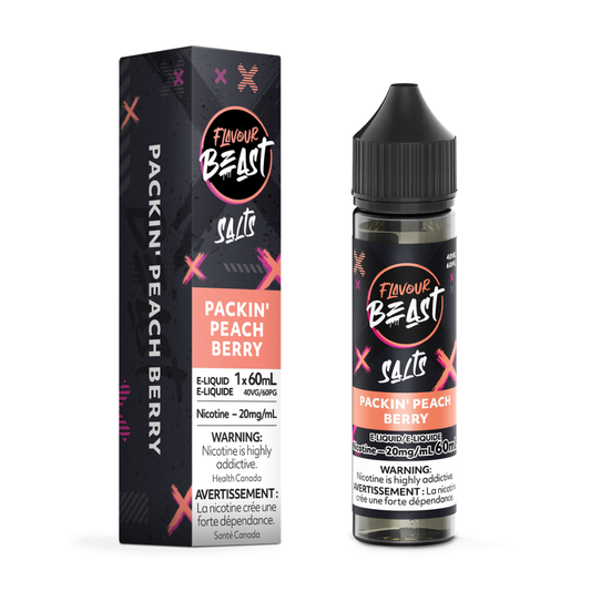 Flavour Beast Salts Vape Juice 60mL 20mg - Packin' Peach Berry