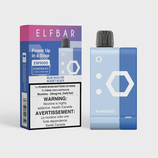 ElfBar EW9000 Disposable Starter Kit Blue Razz Ice 16mL 20mg