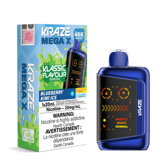 Kraze Mega X 48K Klassic Flavours Series Disposable Vape - 20mL - 20mg