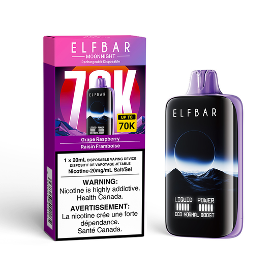 Elf Bar Moon Night 70k Disposable Vape - Grape Raspberry