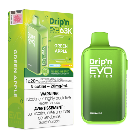 Drip'n by Envi Evo Series 63k Disposable Vape - Green Apple