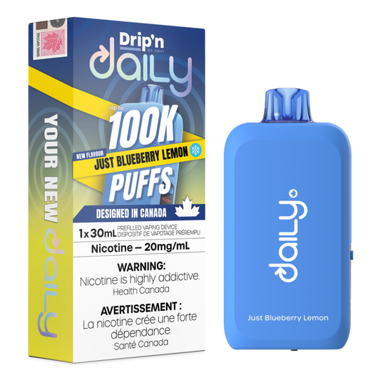 Drip'n Daily Disposable Vape - 100K Puffs - 30mL - Just Blueberry Lemon