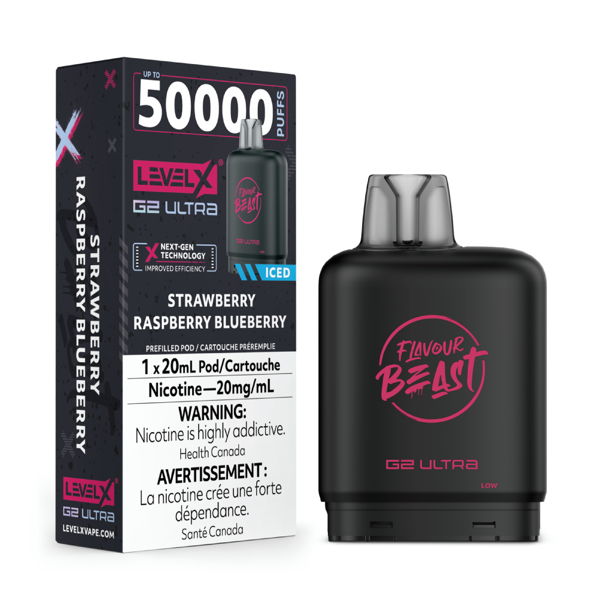 Flavour Beast Level X G2 Ultra - Strawberry Raspberry Blueberry Iced