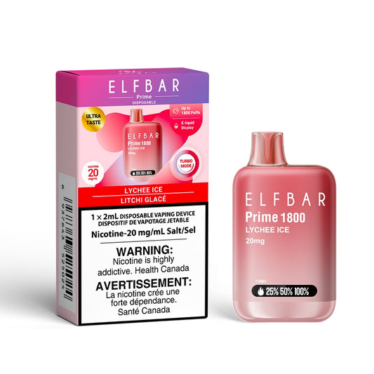 ELF Bar Prime 1800 Puffs 20mg - Lychee Ice