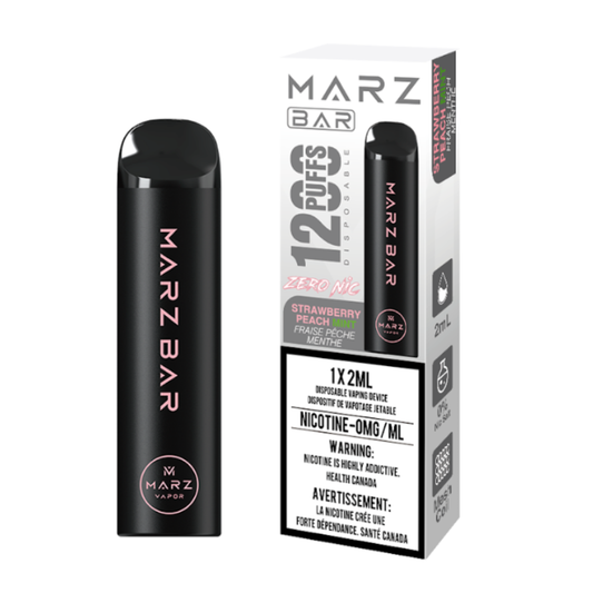 Marz Bar 1200 (Nicotine-Free) Disposable Vape – Strawberry Peach Mint