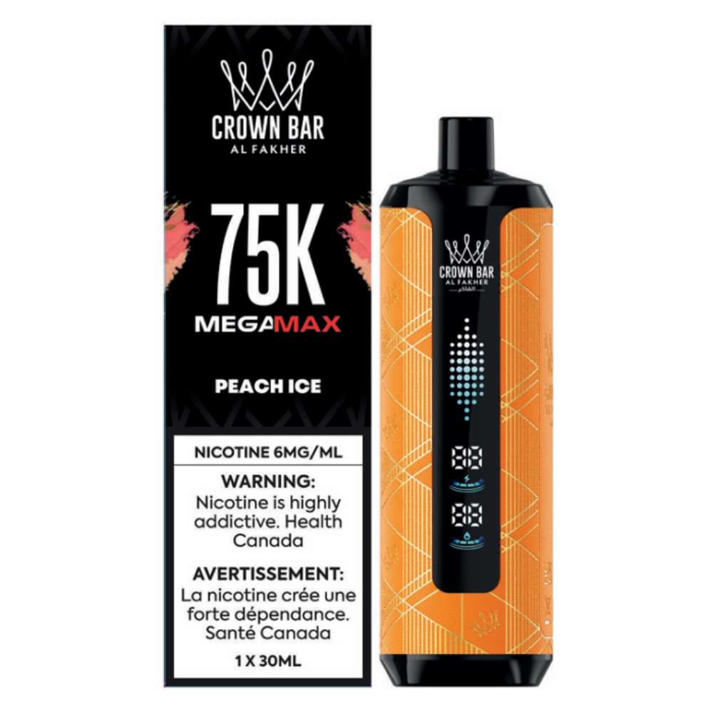 Al Fakher Crown Bar Mega Max 75k Disposable Vape - Peach Ice