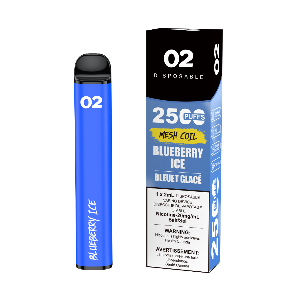 O2 2500 Puffs 2mL Disposable Vape