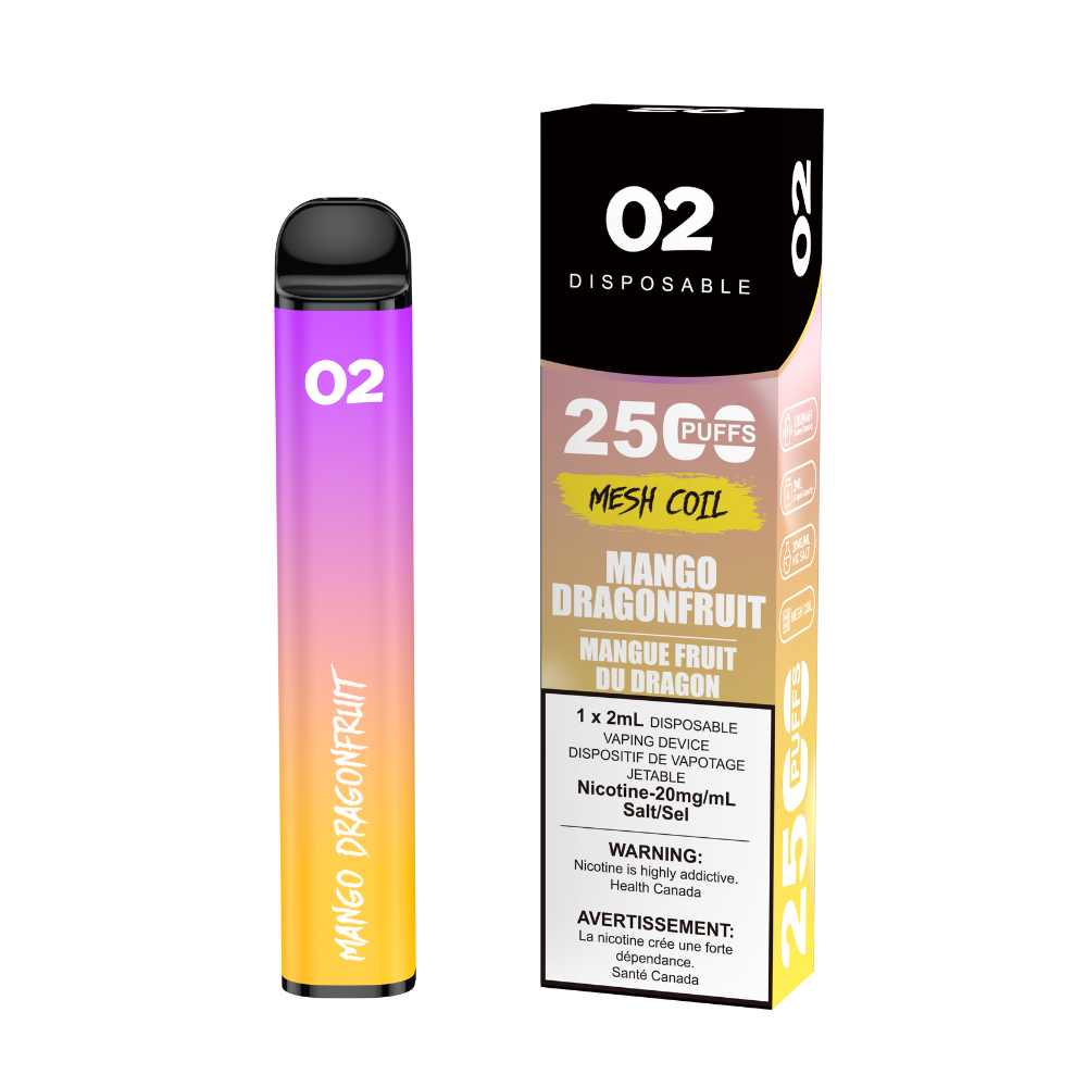 O2 2500 Puffs 2mL Disposable Vape
