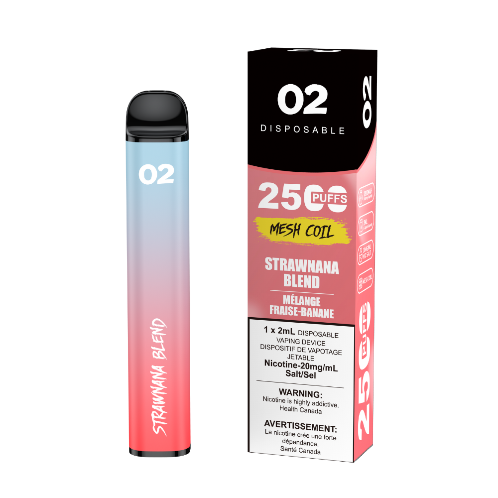 O2 2500 Puffs 2mL Disposable Vape
