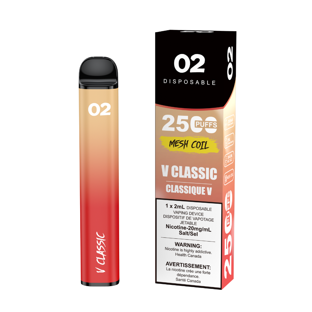 O2 2500 Puffs 2mL Disposable Vape