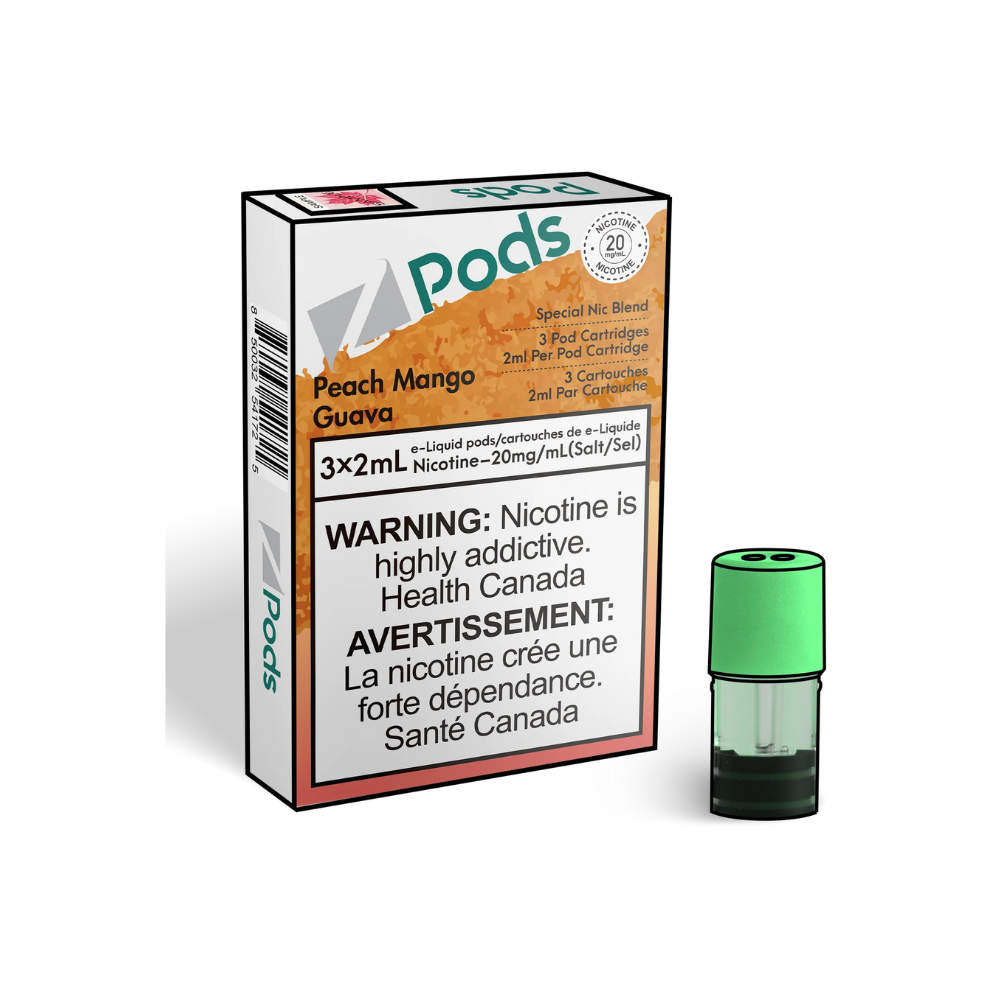 Z Pods 3 x 2mL Pods 400 Puffs - Mango Peach Guava Ice