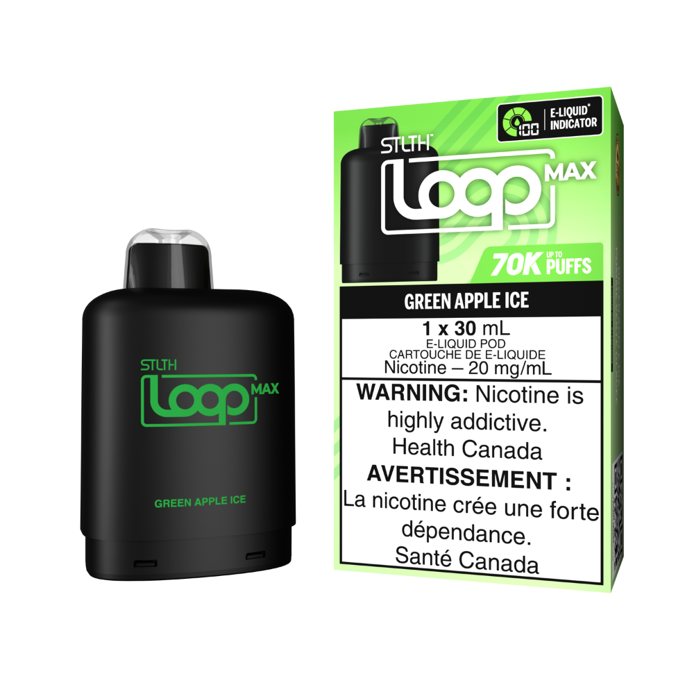 STLTH 70k Loop Max Pre-filled Vape Pod - Green Apple Ice