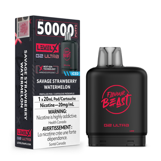 Flavour Beast Level X G2 Ultra - Savage Strawberry Watermelon Iced