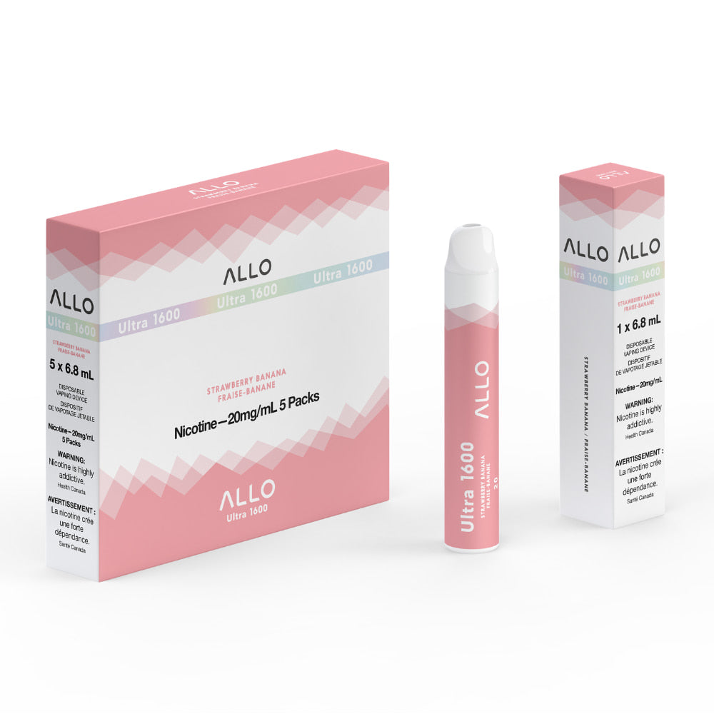 ALLO Ultra 1600 Strawberry Banana 6mL 1600 Puffs 20mg