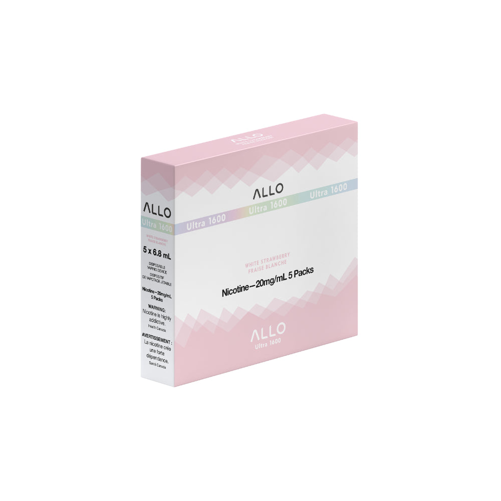 Allo Ultra 1600 White Strawberry 6mL 1600 Puffs 20mg