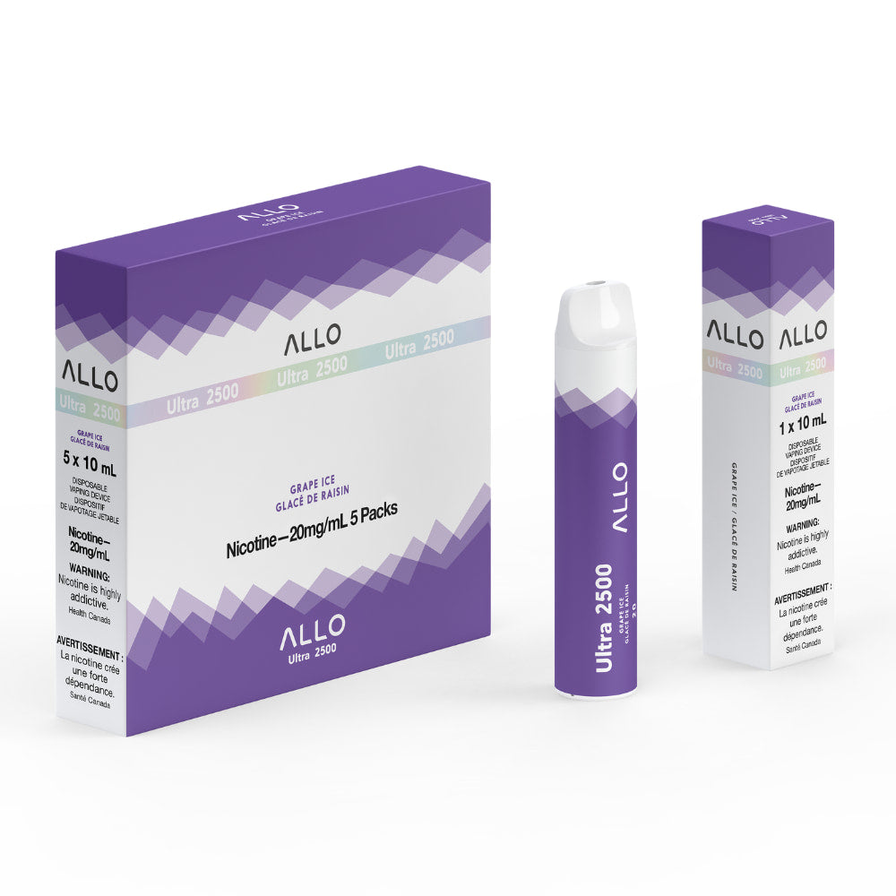 Allo Ultra 2500 Grape Ice 10mL 2500 Puffs 20mg